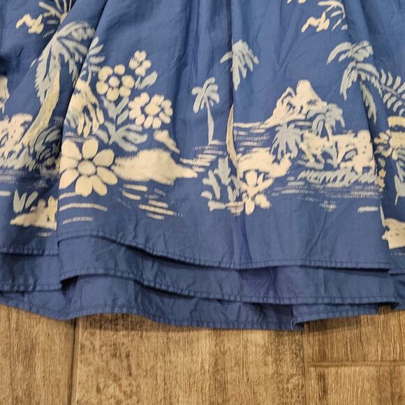 Free People‎ Deserted Island Mini Dress Women L Blue Open Back Boho Summer Beach - Picture 8 of 13